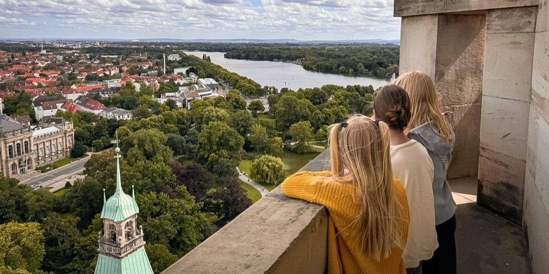 Blick von der Rathauskuppel über Hannover